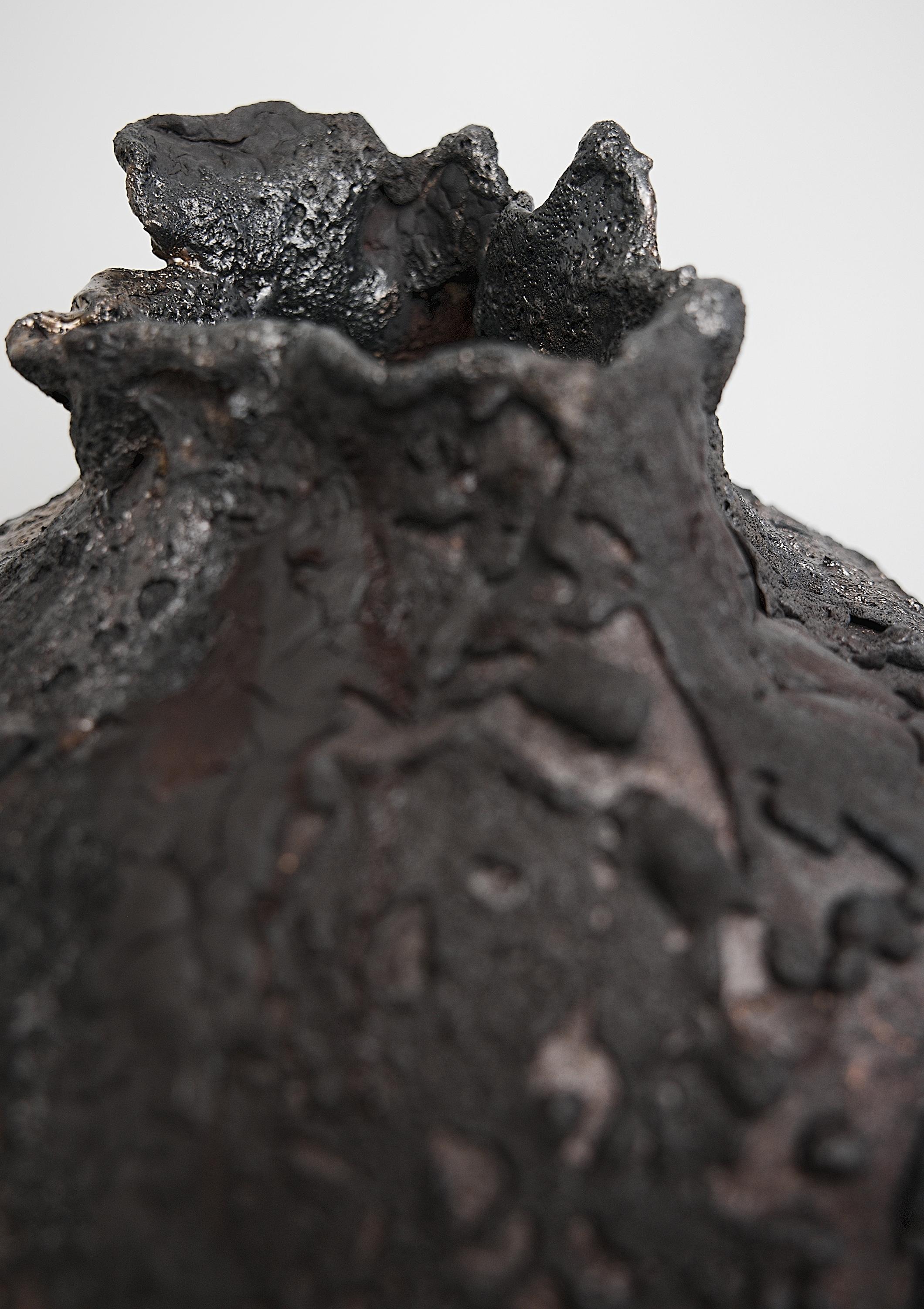 Moody Black Tall  Moon Hand Made Vessels II For Sale 6