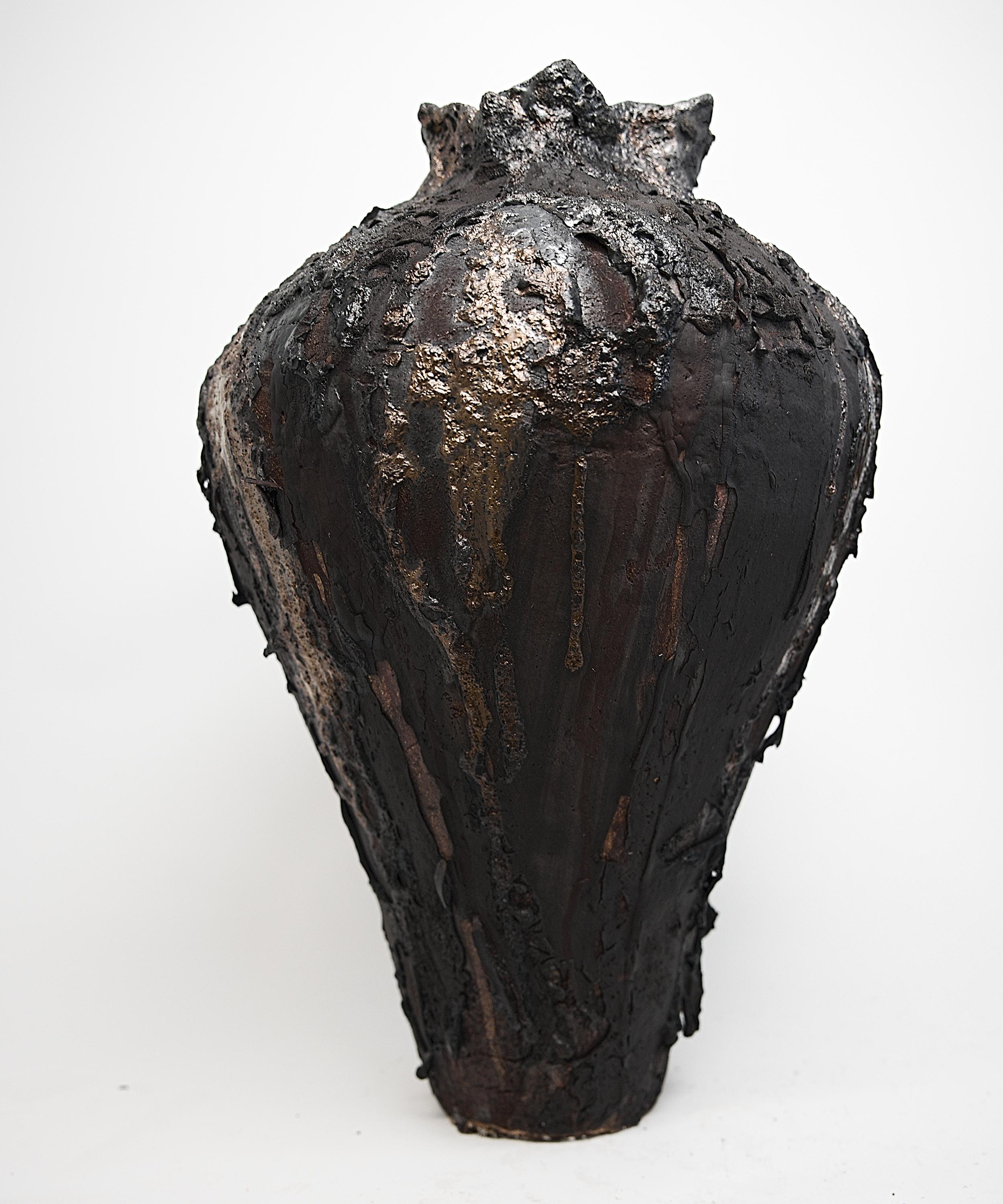 Moody Black Tall  Moon Hand Made Vessels II For Sale 8