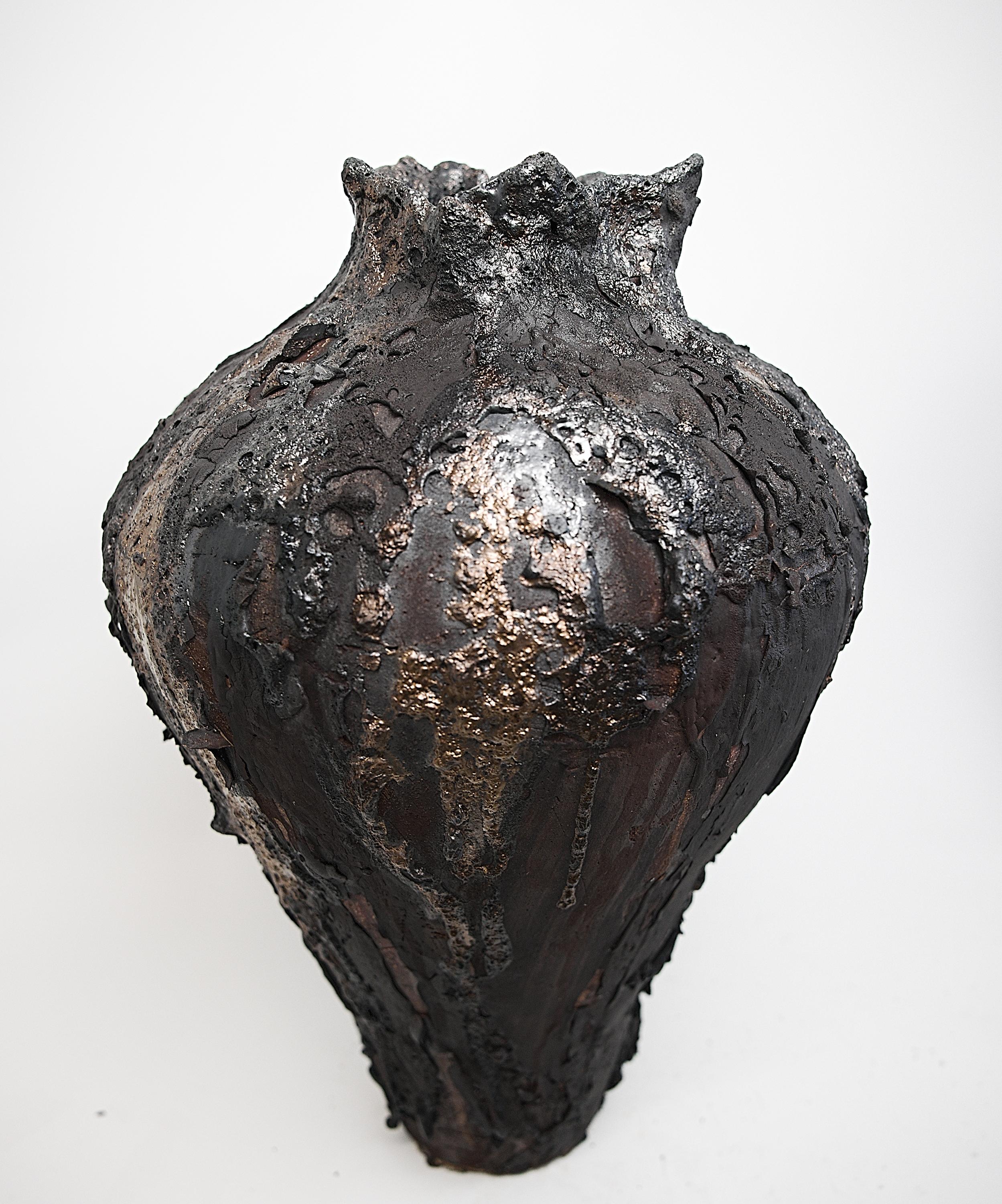 Moody Black Tall  Moon Hand Made Vessels II For Sale 9