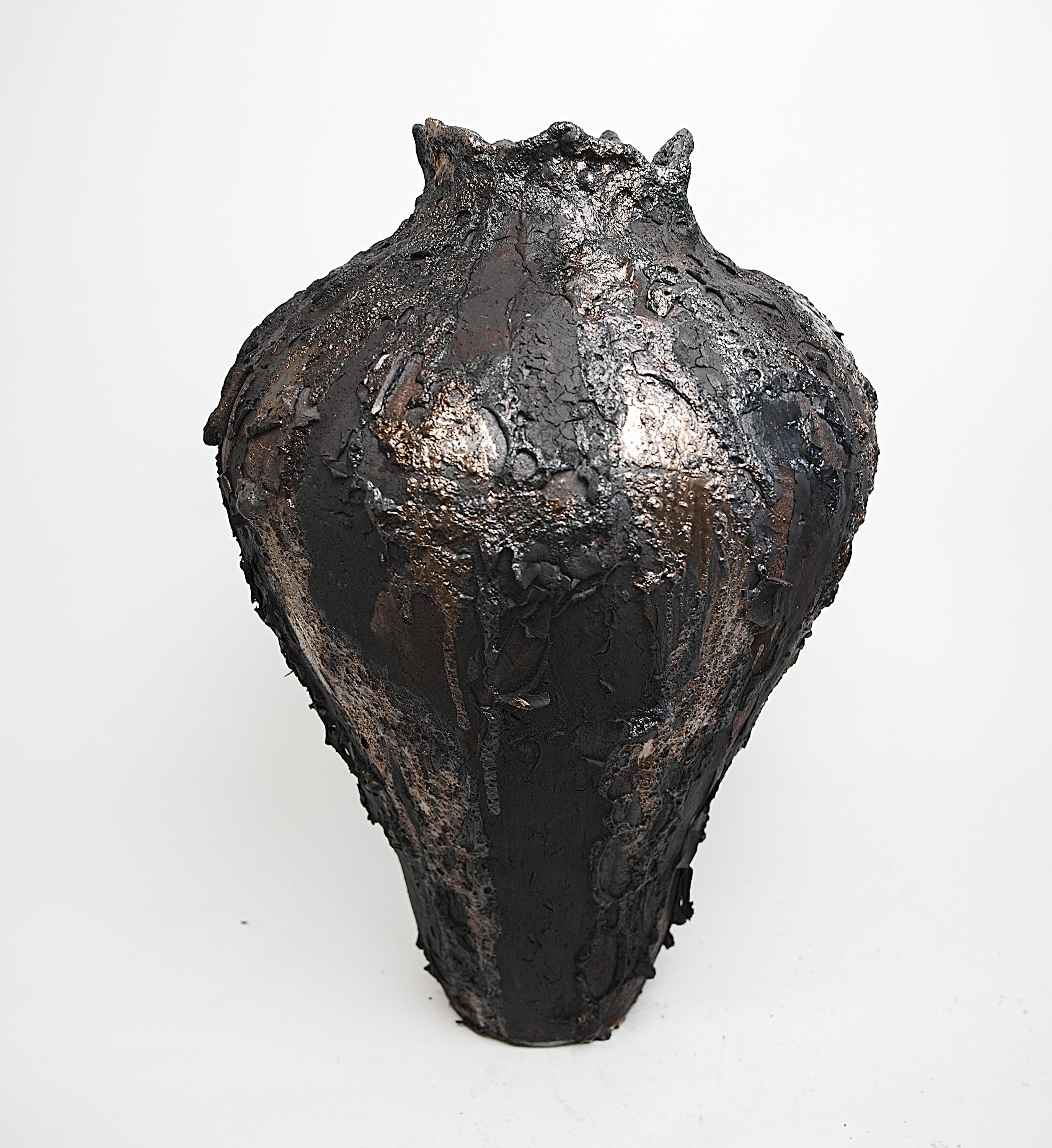 Moody Black Tall  Moon Hand Made Vessels II For Sale 10