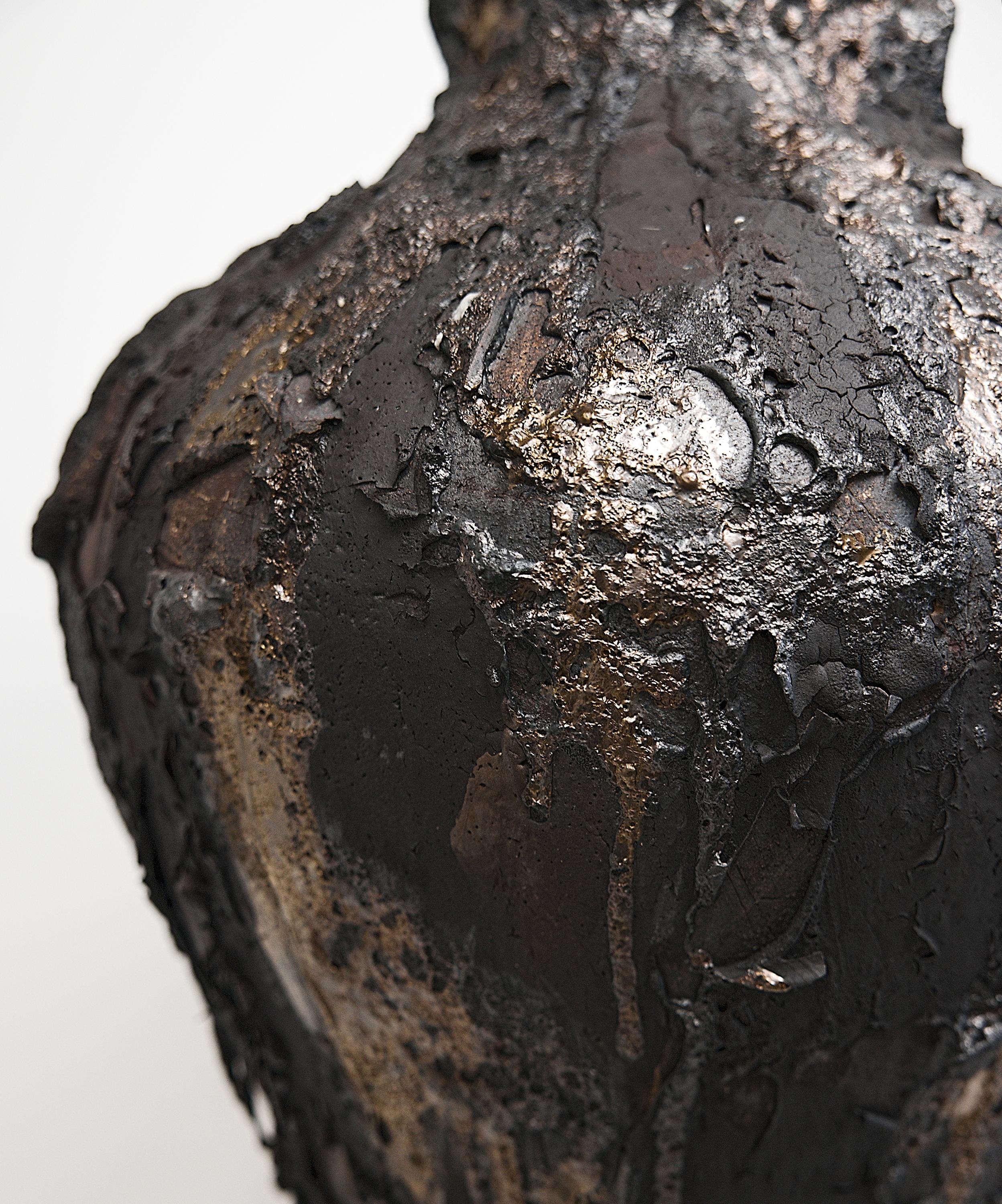 Moody Black Tall  Moon Hand Made Vessels II For Sale 11