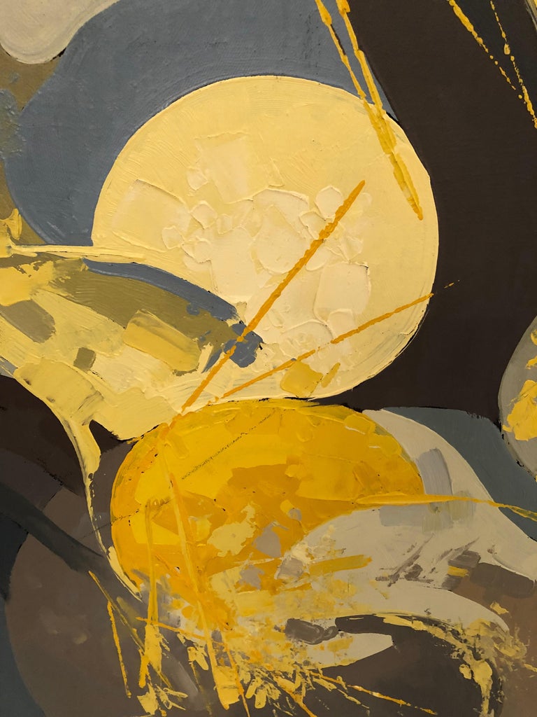 Moody MidCentury Modern Abstract Painting For Sale at 1stDibs