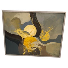 Retro Moody Mid-Century Modern Abstract Painting