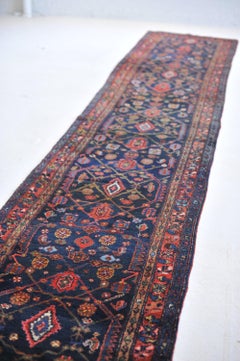 Moody Navy, Spring Green & Camel Over-sized Runner, c.1940's