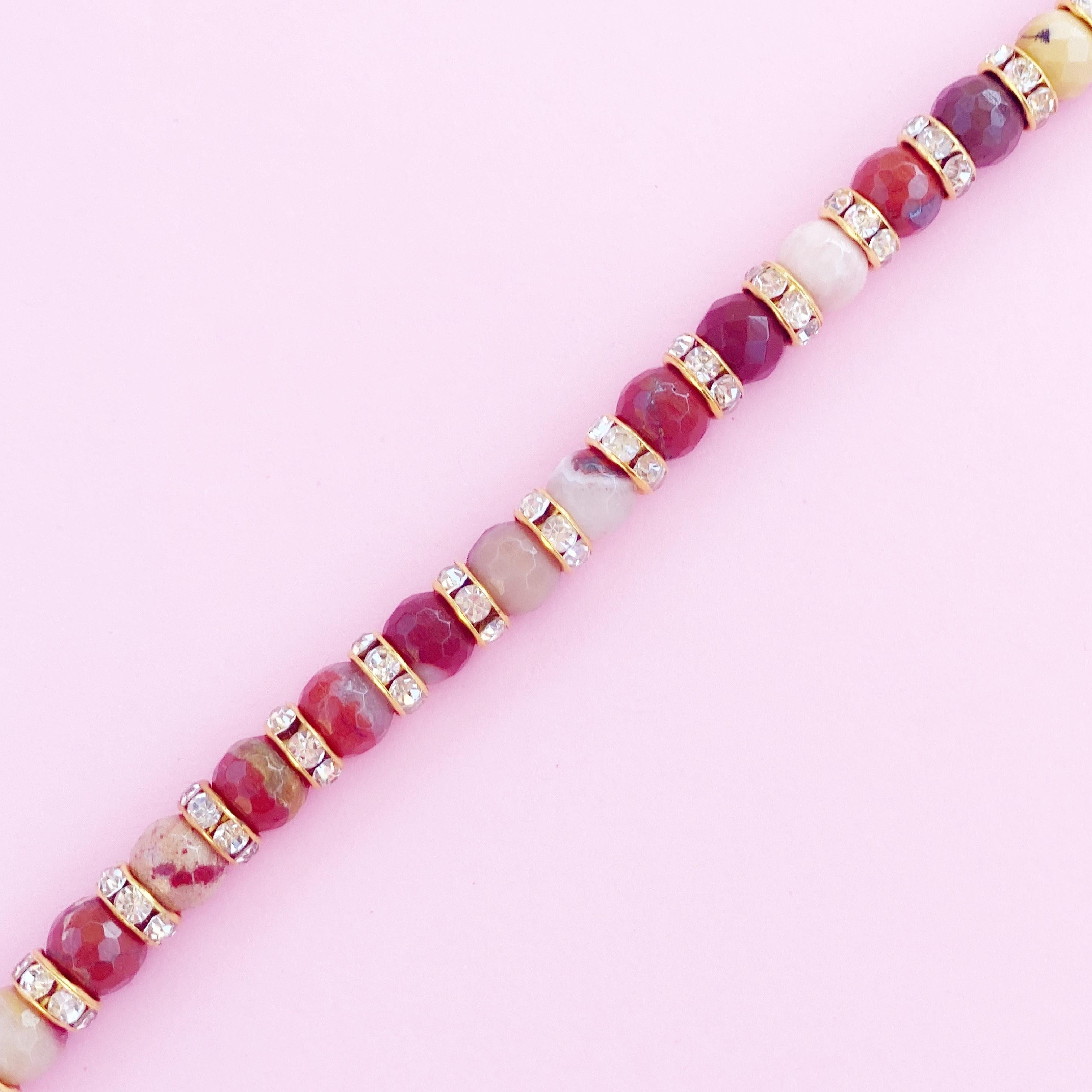 Halskette mit Mookait-Jasper-Edelstein (Perle) im Angebot
