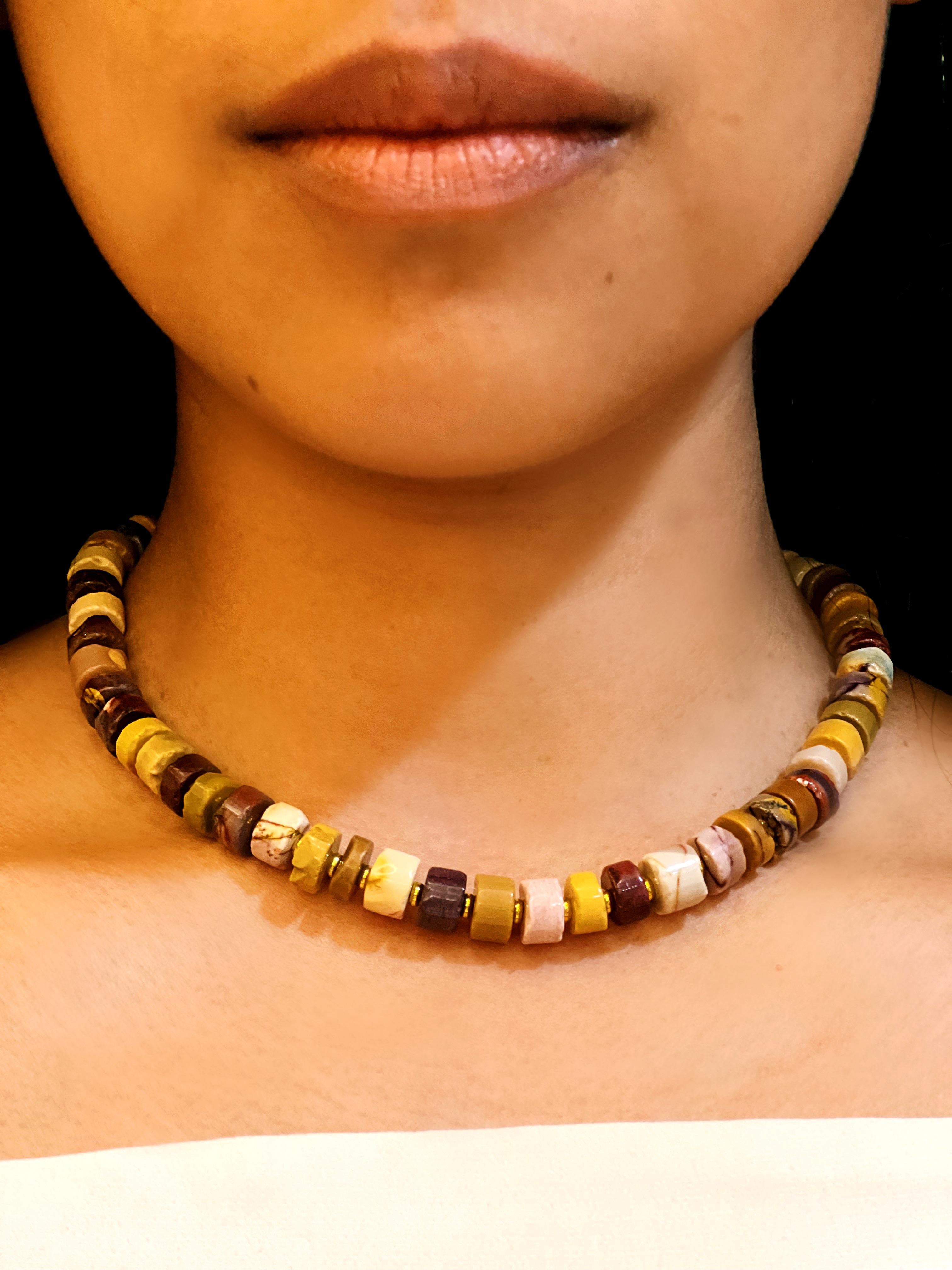 Contemporary Mookaite Jasper Semi-Precious Necklace For Sale