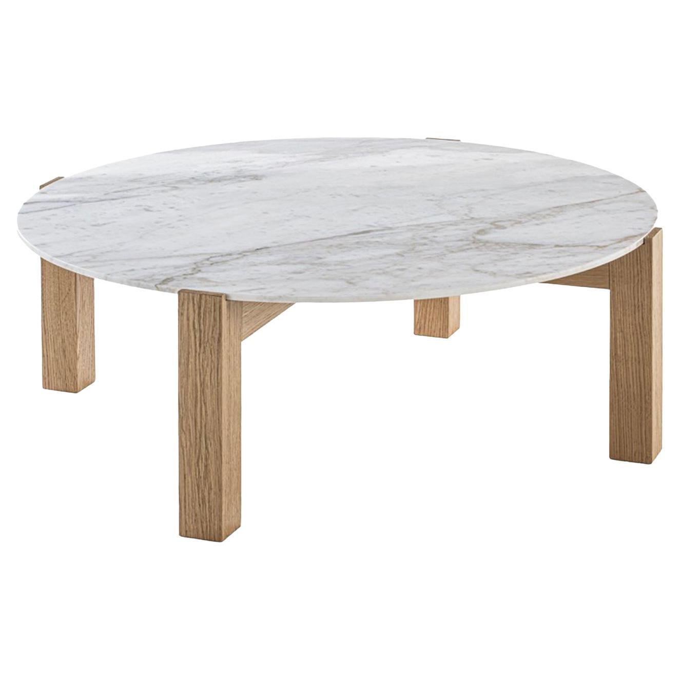 Table basse ronde Moon 1 en marbre blanc