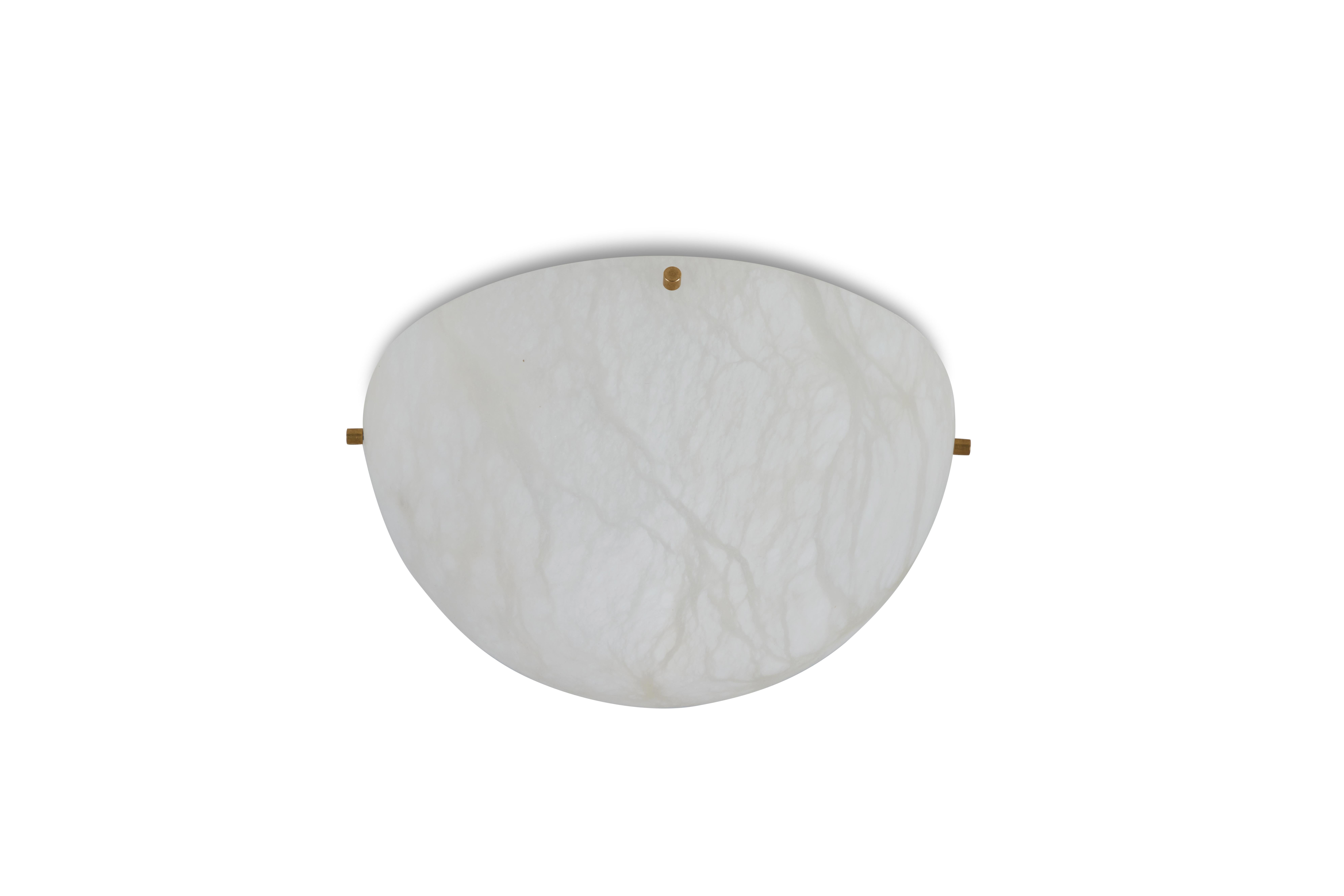 'Moon 4' Alabaster Ceiling or Wall Lamp in the Manner of Pierre Chareau For Sale 3