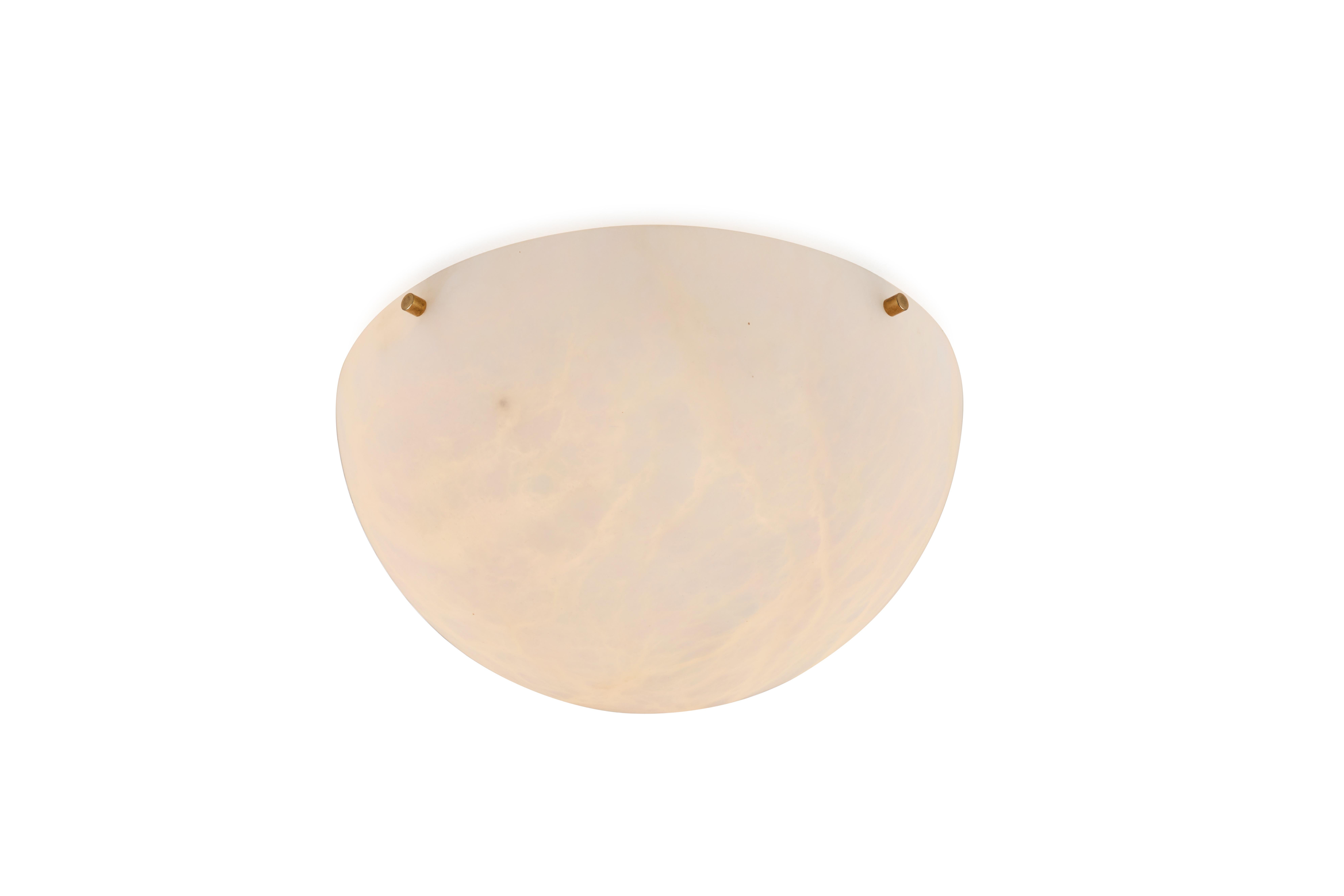 'Moon 4' Alabaster Ceiling or Wall Lamp in the Manner of Pierre Chareau For Sale 4