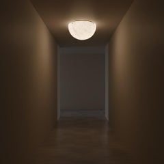 Lámpara de techo o de pared de alabastro "Luna 4" a la manera de Pierre Chareau