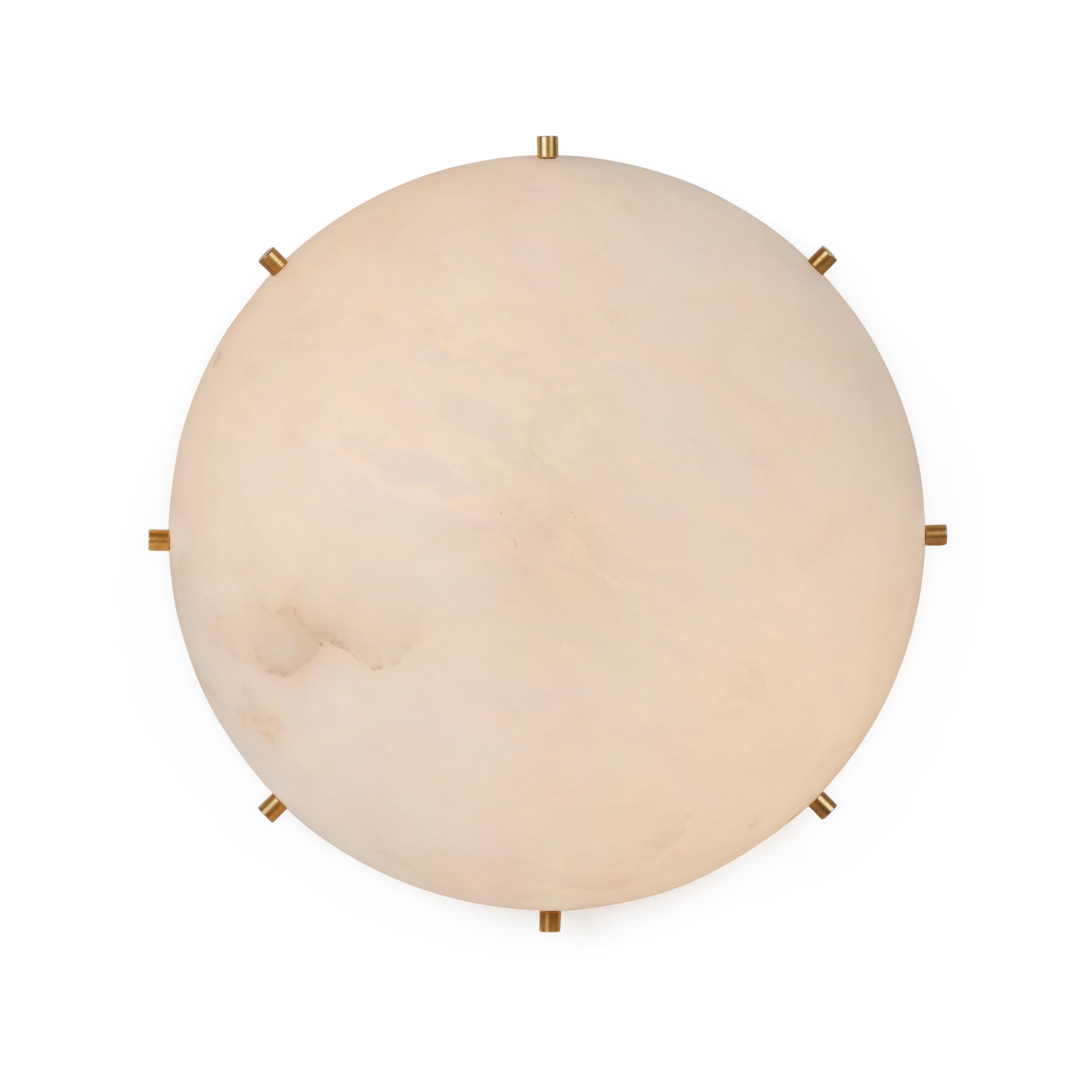'Moon 8' Alabaster Ceiling or Wall Lamp by Denis De La Mesiere In New Condition For Sale In Glendale, CA