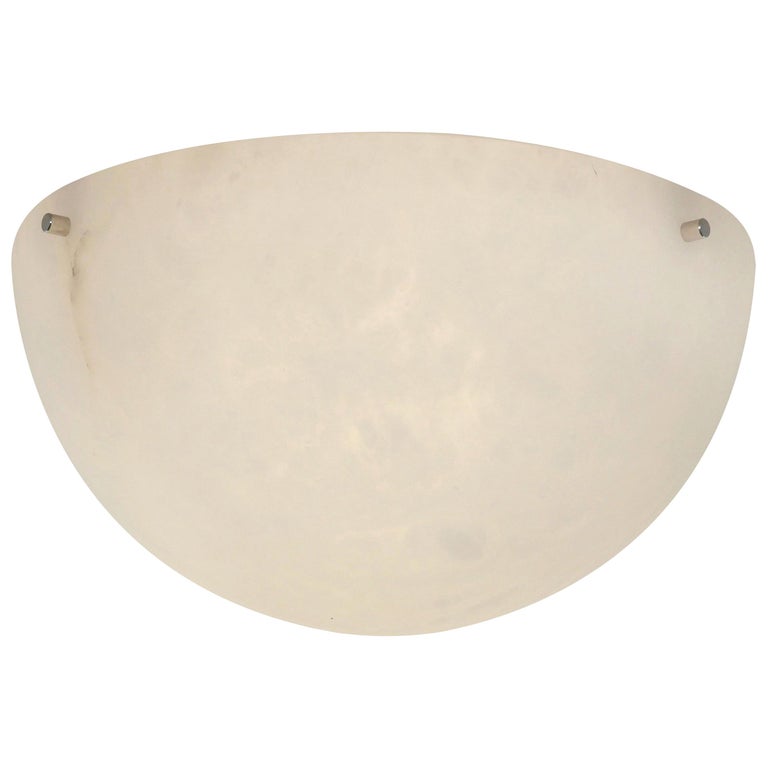 'Moon' Alabaster Ceiling or Wall Lamp in the Manner of Pierre Chareau For Sale