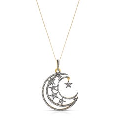Moon and Stars Diamond Pendant