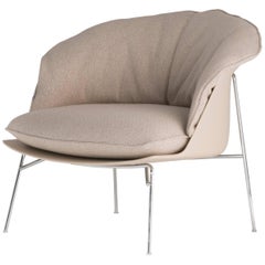 Moon Armchair in Beige with Fabric Cushion by Ludovica & Roberto Palomba