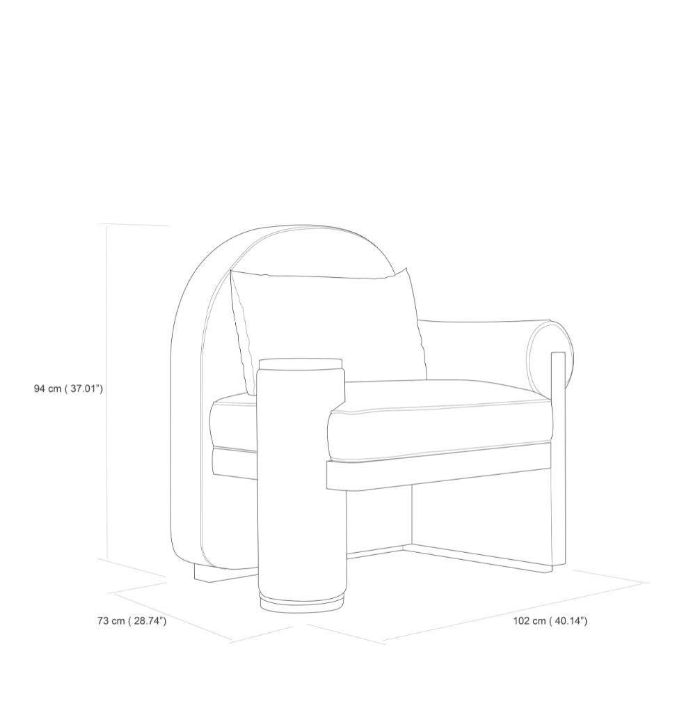 Sillón Moon de terciopelo teja con brazos izquierdos by Hermhaus en Nuevo estado para la venta en istanbul, TR