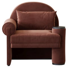 Moon Armchair Left-Armed Tile Velvet by Hermhaus