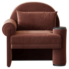 Fauteuil Moon à bras gauche en velours carrelé Hermhaus Fauteuil Moon à bras gauche en velours carrelé Hermhaus