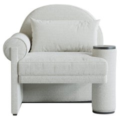 Moon Armchair Left-Armed White Boucle by Hermhaus