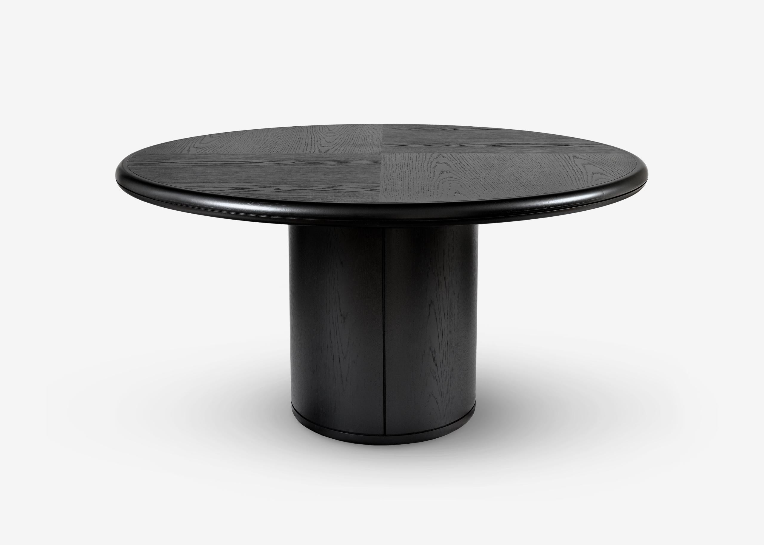 Moon black round table signed by Buket Hos¸can Bazman
Dimensions: Ø 160 x 75 cm
Material: Sandblasted blackened oak dining table

Available in custom sizing and finishes.

Buket Hoscan Bazman was born in Izmir, Turkey, in 1989. Graduated at