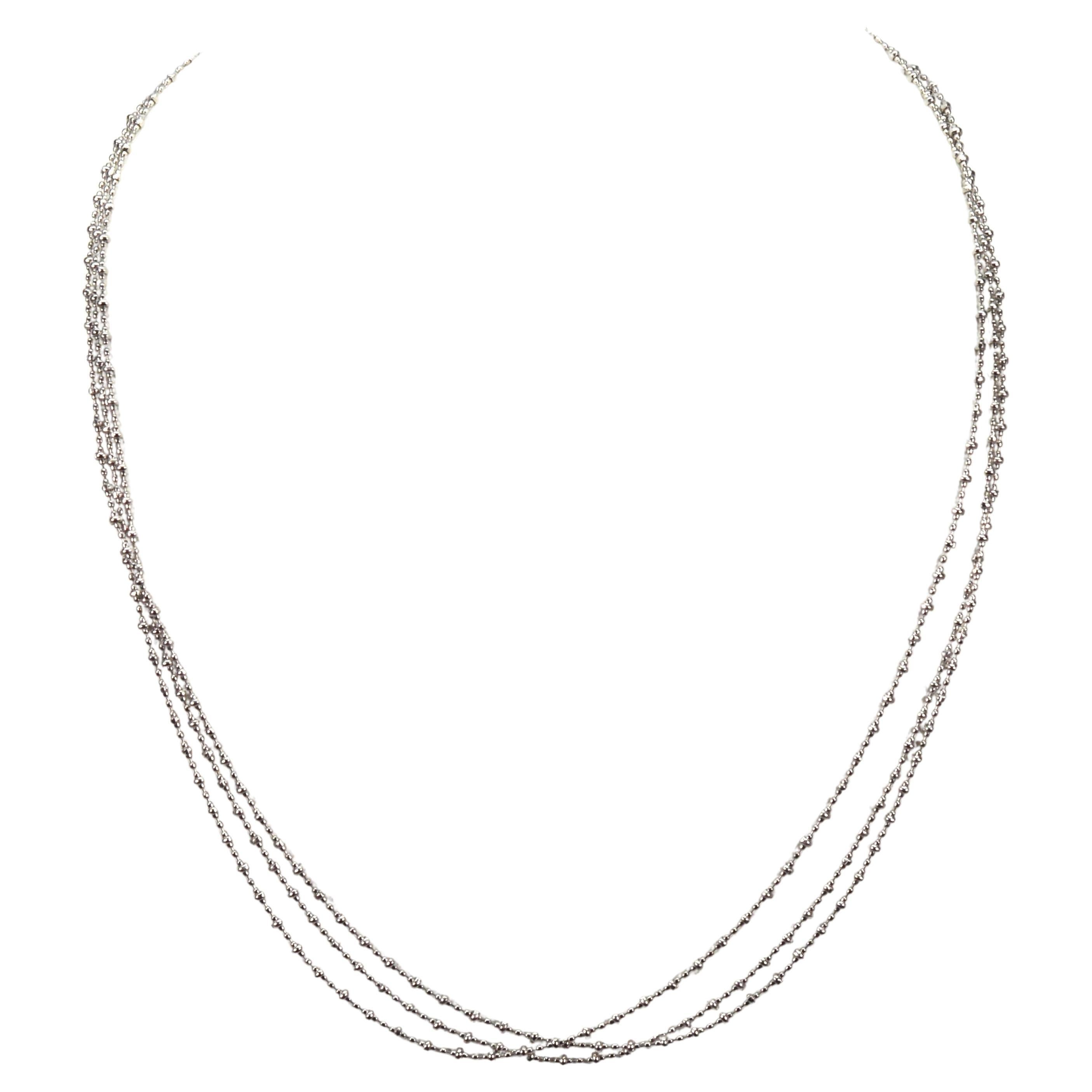 Collier Moon Chain Triple Strand en or blanc 14 carats