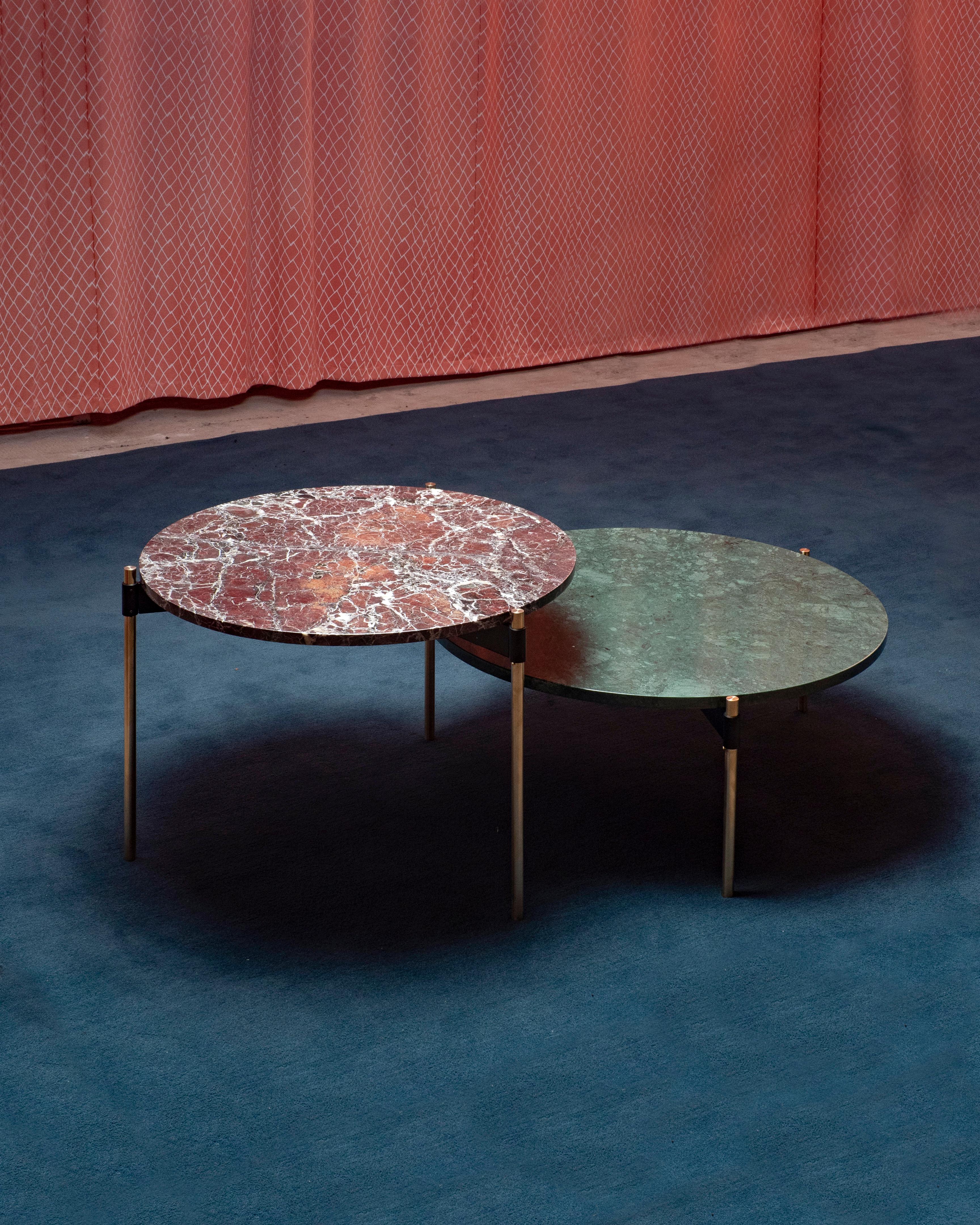 Table basse ronde contemporaine MOON en marbre et bronze massif par Ries en vente 10