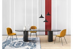 Moon Dining Table, Round, Marble Top, Medium