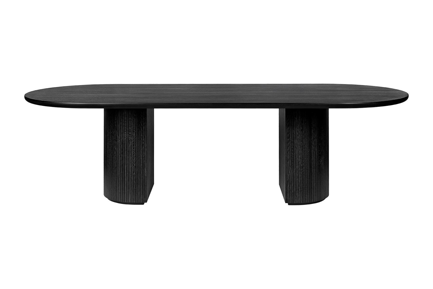 Space Copenhagen is the designer behind the Classic moon dining table, a series of organic rounded tables for both domestic and public spaces. The interplay between the beautiful solid oak tabletop and the smooth half – or full moon shaped base,