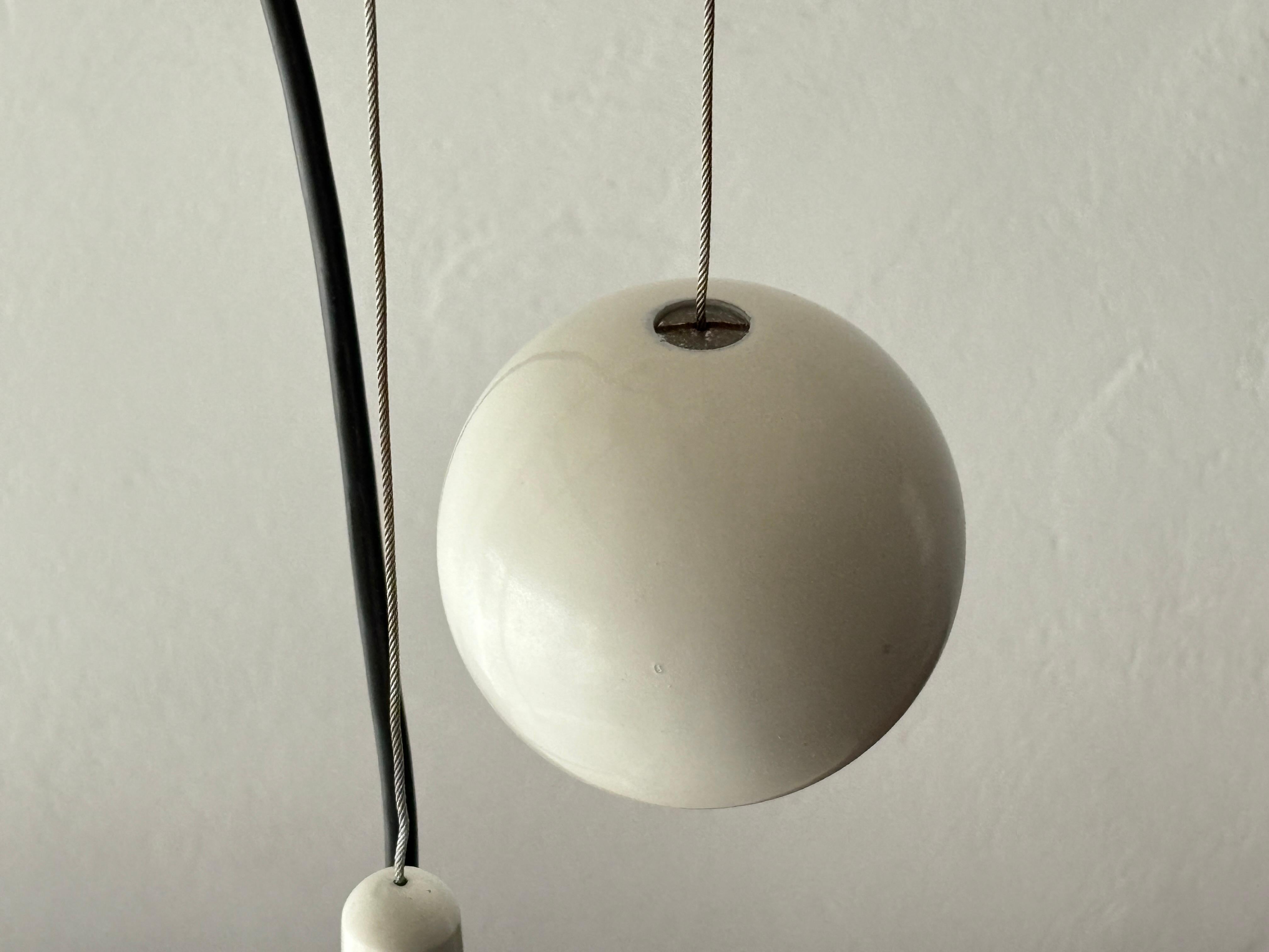 Aluminum Moon Dome counterweight lamp designed by Vico Magistretti for Elio Martinelli For Sale