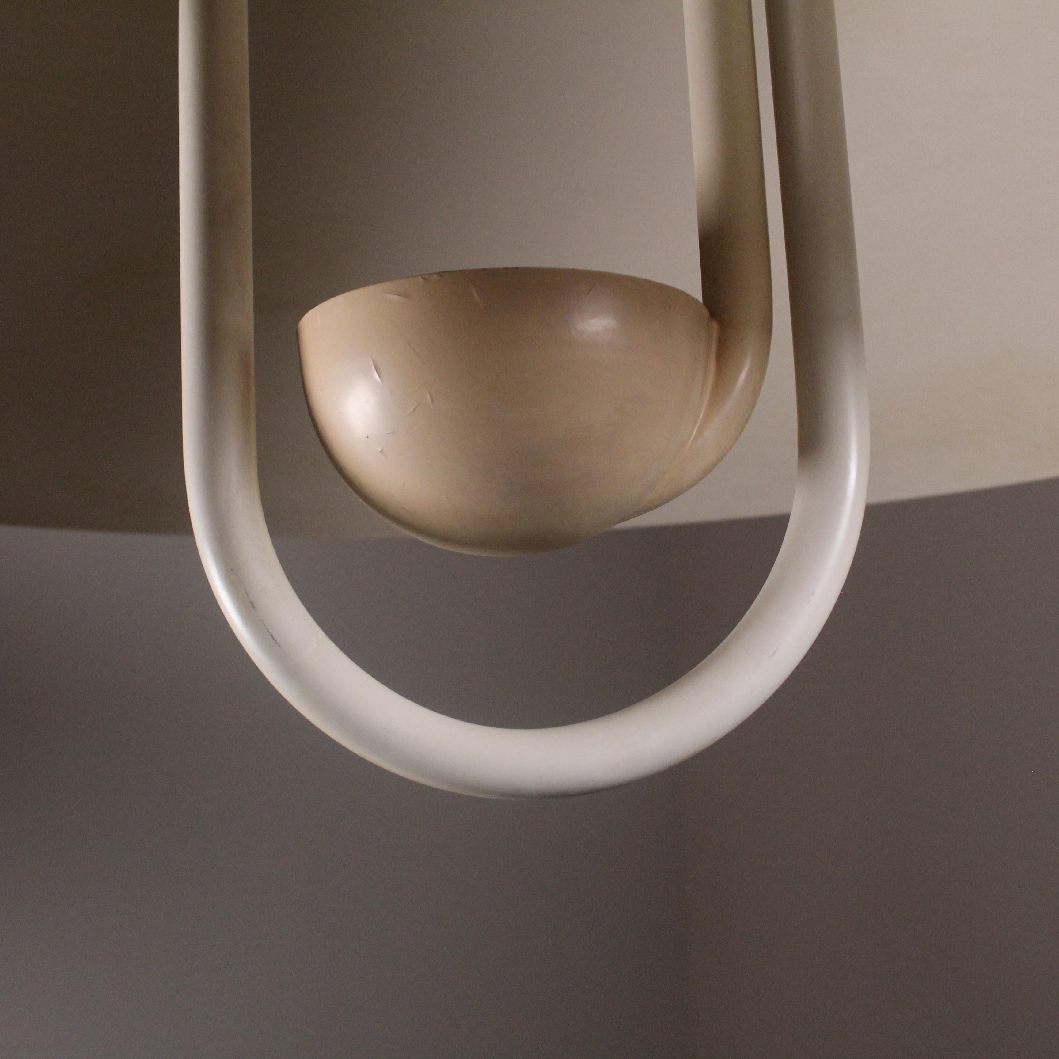 Moon Dome metal pendant lamp, Elio Martinelli for Martinelli Luce, circa 1980 For Sale 3
