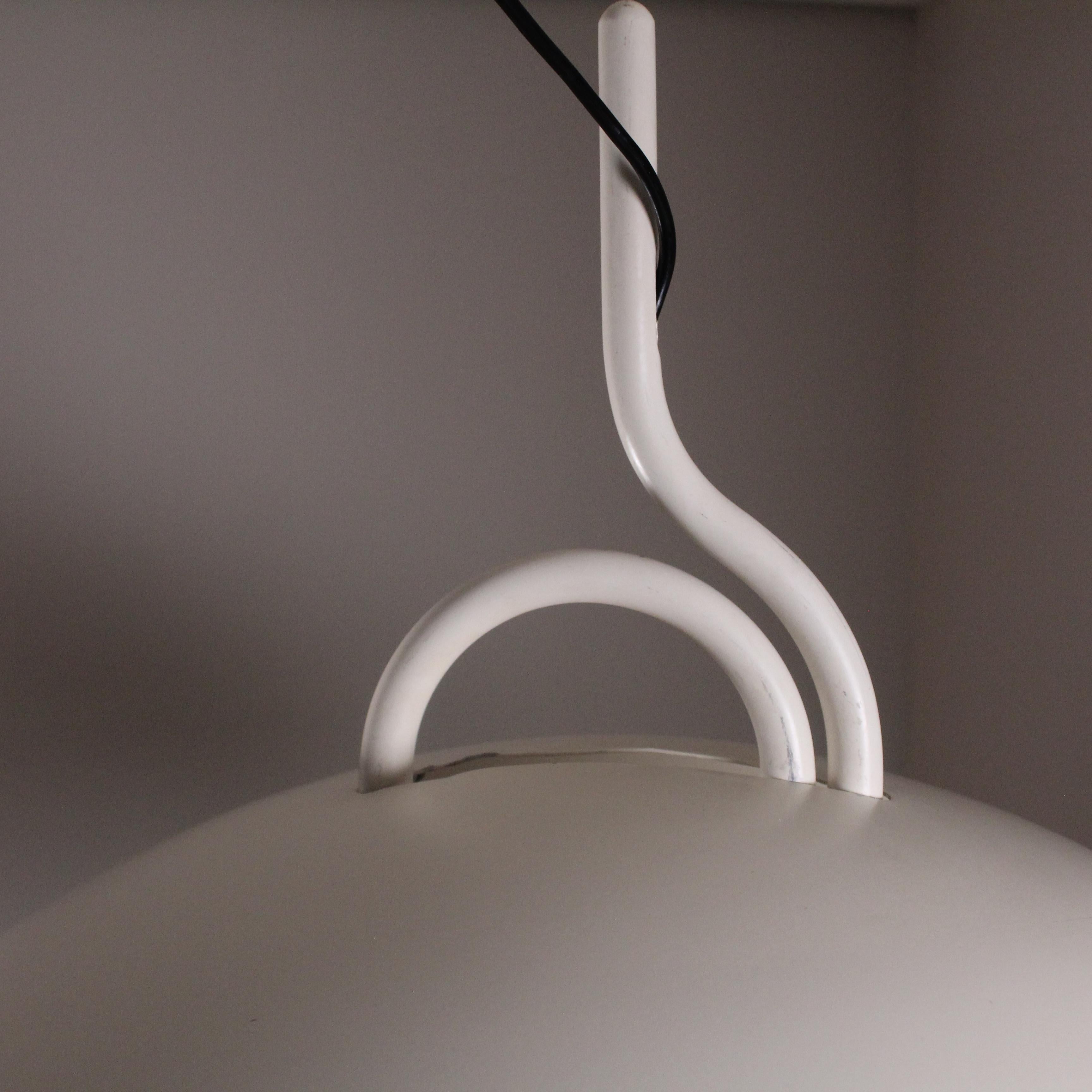 Moon Dome metal pendant lamp, Elio Martinelli for Martinelli Luce, circa 1980 For Sale 4