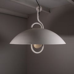 Moon Dome metal pendant lamp, Elio Martinelli for Martinelli Luce, circa 1980