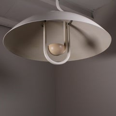 Moon Dome metal pendant lamp, Elio Martinelli for Martinelli Luce, circa 1980