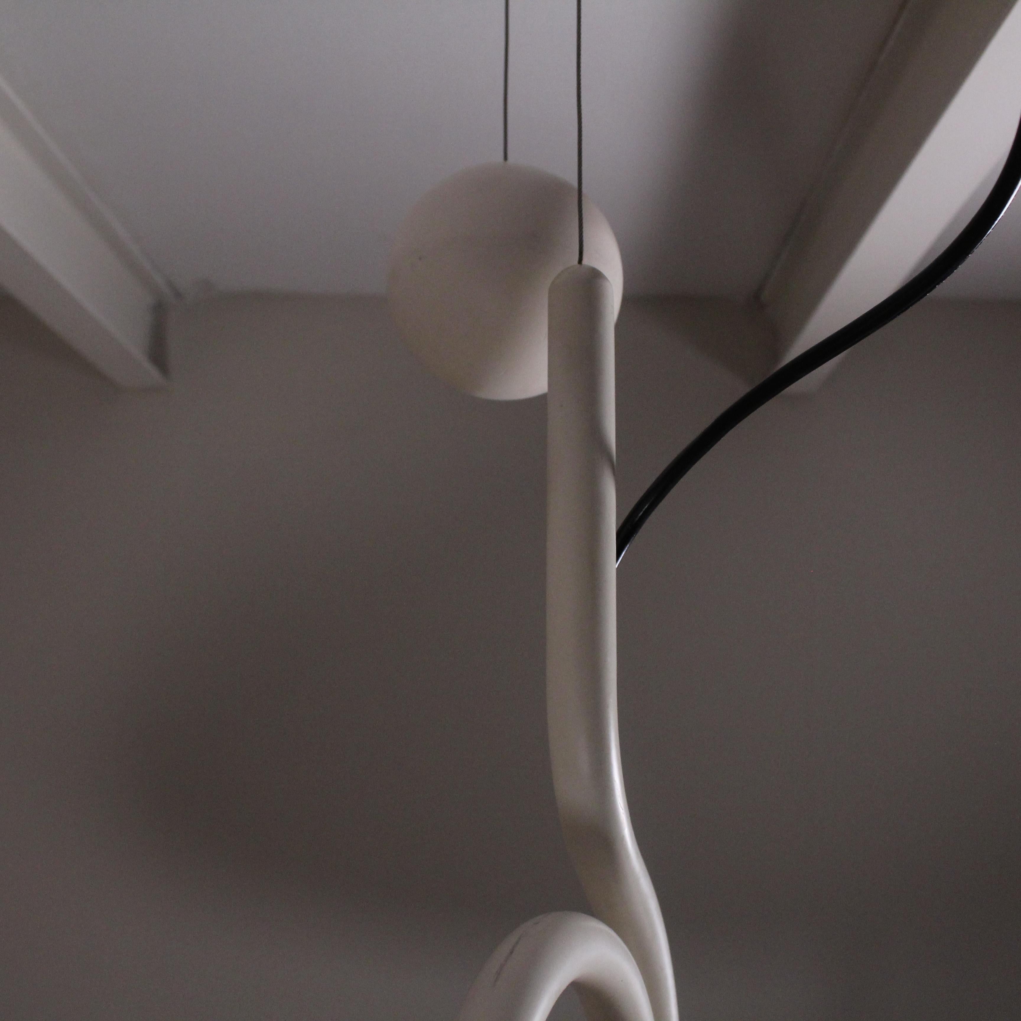 Moon Dome metal pendant lamp, Elio Martinelli for Martinelli Luce, circa 1980 In Good Condition For Sale In Milano, Lombardia