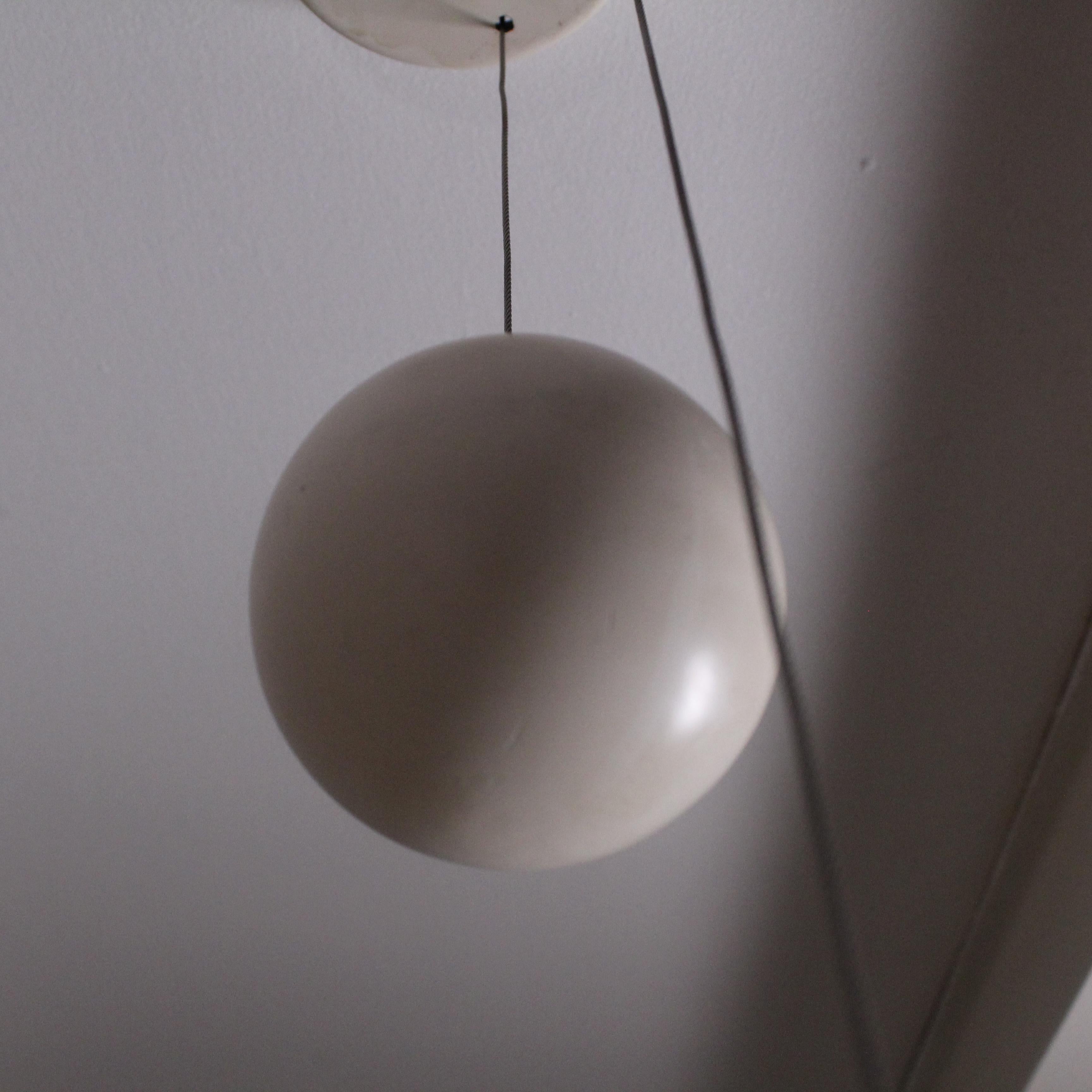 Mid-20th Century Moon Dome metal pendant lamp, Elio Martinelli for Martinelli Luce, circa 1980 For Sale