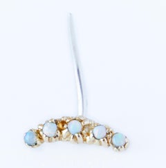 Moon Earring Opal Gold