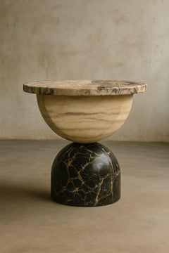 Moon Hourglass Marble Side Table by Marsica Fossati
