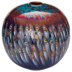 Moon Jar by Bottega Vignoli Hand Painted Glazed Faience Contemporary