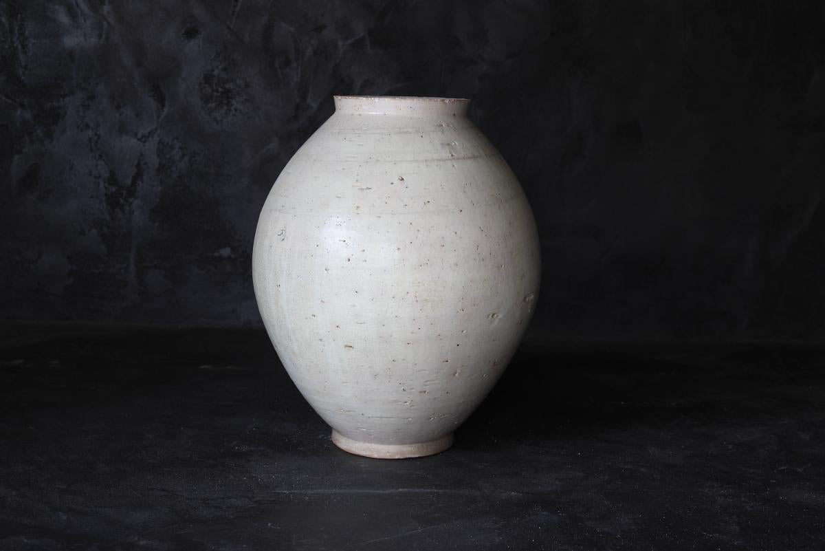 Mondgefäß / Koreanische antike Vase / Joseon-Dynastie / 18. Jahrhundert im Zustand „Relativ gut“ im Angebot in Kyoto-shi, Kyoto
