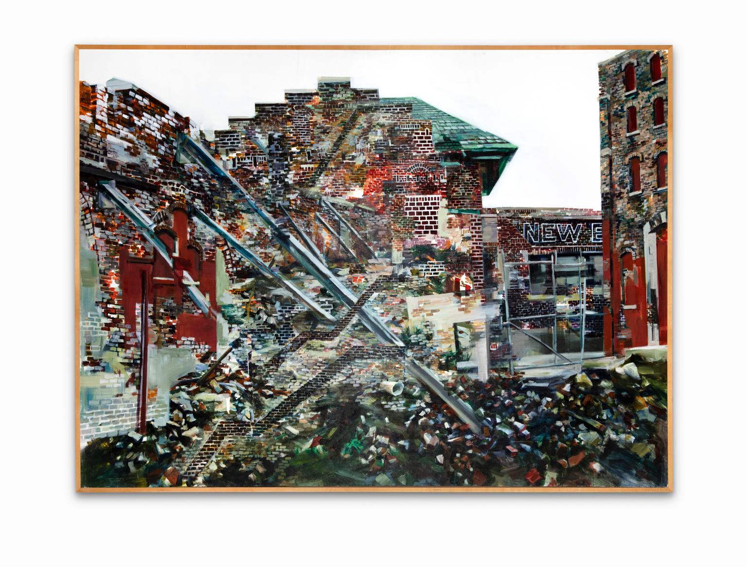 Moon-Joo Lee Landscape Painting – „Roxbury“ Massachusetts, Acryl, Straßenszene, Sieger-Stipendium