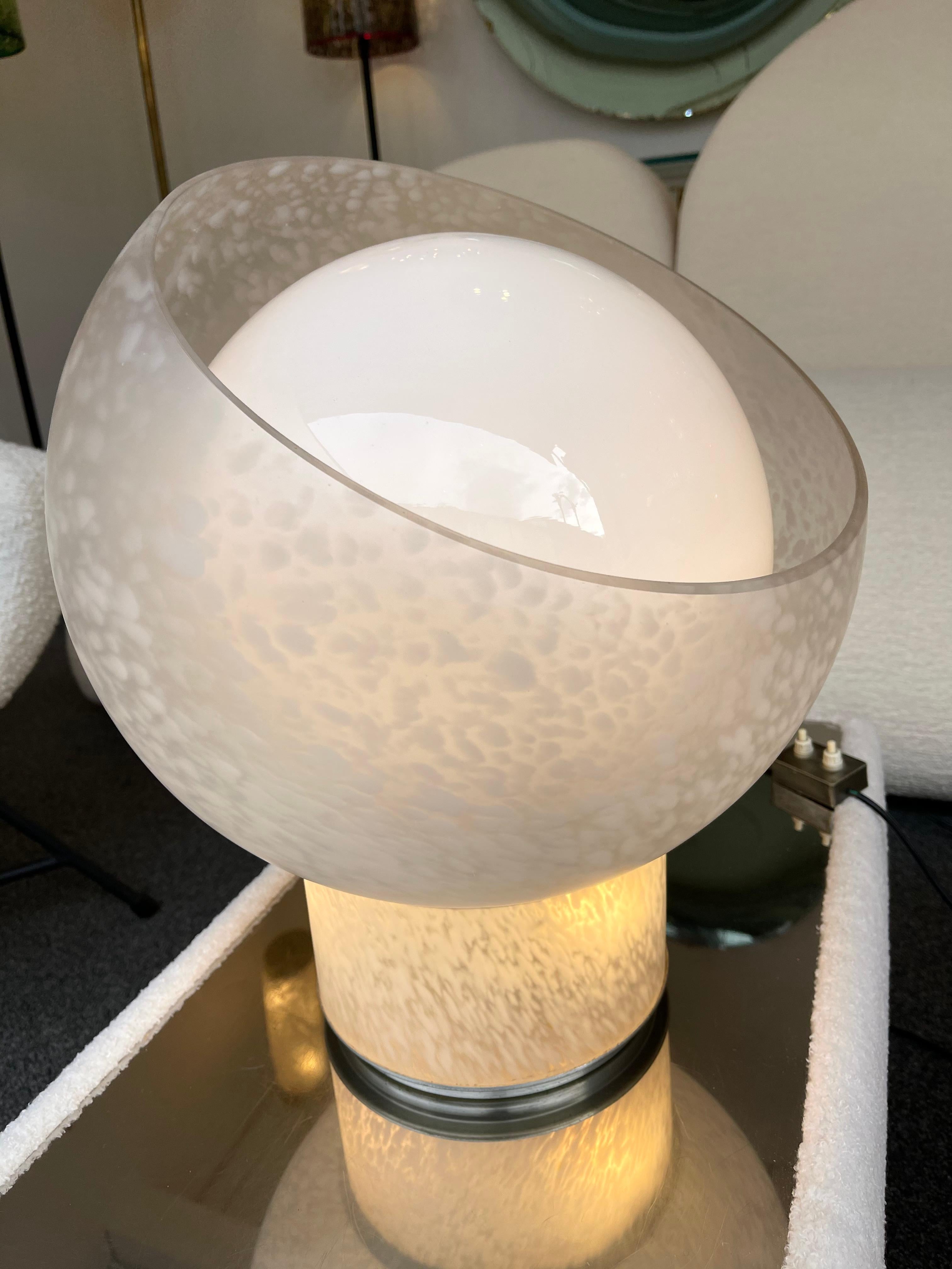 Moon Lamp Murano Glass by Mazzega, Italy, 1970s In Good Condition In SAINT-OUEN, FR