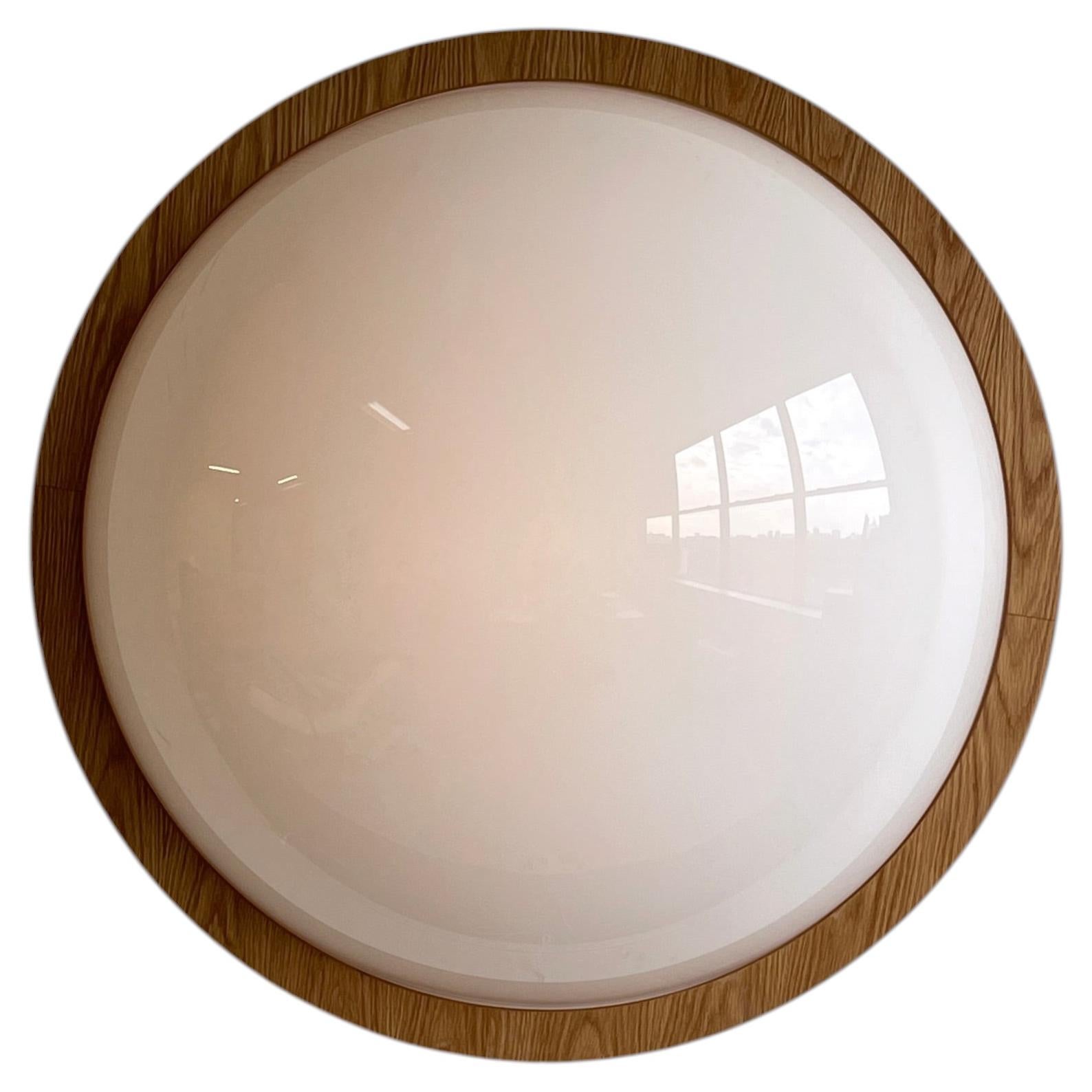 Moon Lamp TC Wall Mounted Light in Natural Oak, Made in Chicago For Sale