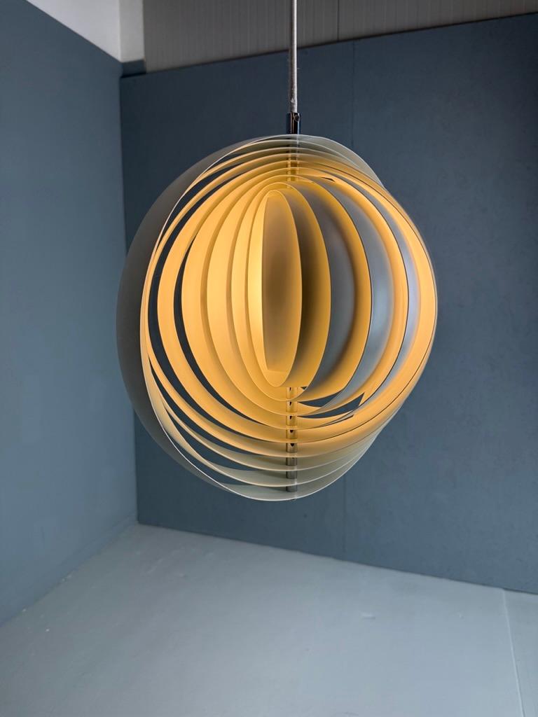 Danish Moon lamp Verner Panton powder coated metal - 34cm signed Denmark