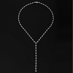 Moon Lariat 18K White Gold Diamond Necklace