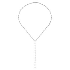 Moon Lariat 18K White Gold Diamond Necklace