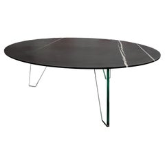 Moon Marble Black Bamboo Coffee Table Meddel One-of-a-Kind Luxury Masterpiece
