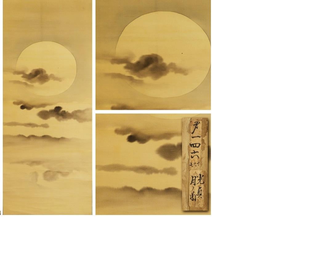 Moon Night Scene Edo Period Scroll Japan 18/19c Artist Tosa Mitsusada In Good Condition In Amsterdam, Noord Holland