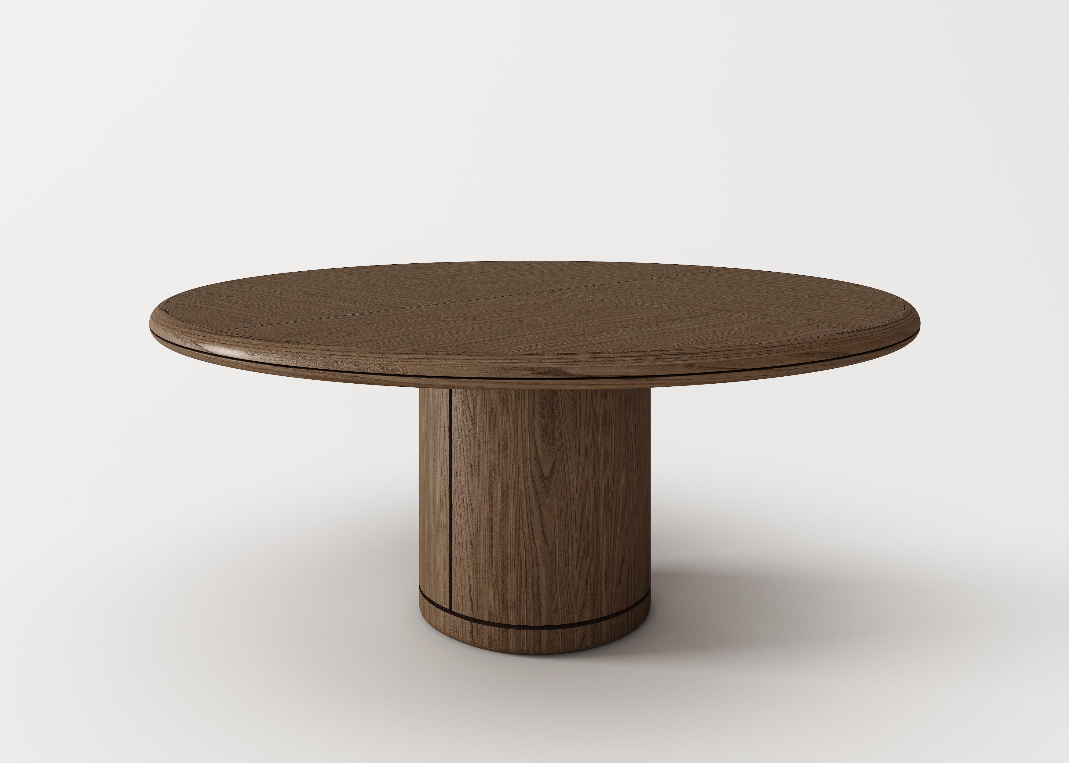 Moon oak round table signed by Buket Hoscan Bazman
Dimensions: Ø 160 x 75 CM
Material: Sandblasted oak dining table

Buket Hoscan Bazman was born in Izmir, Turkey, in 1989. Graduated at the Isik University and after few years of working in the