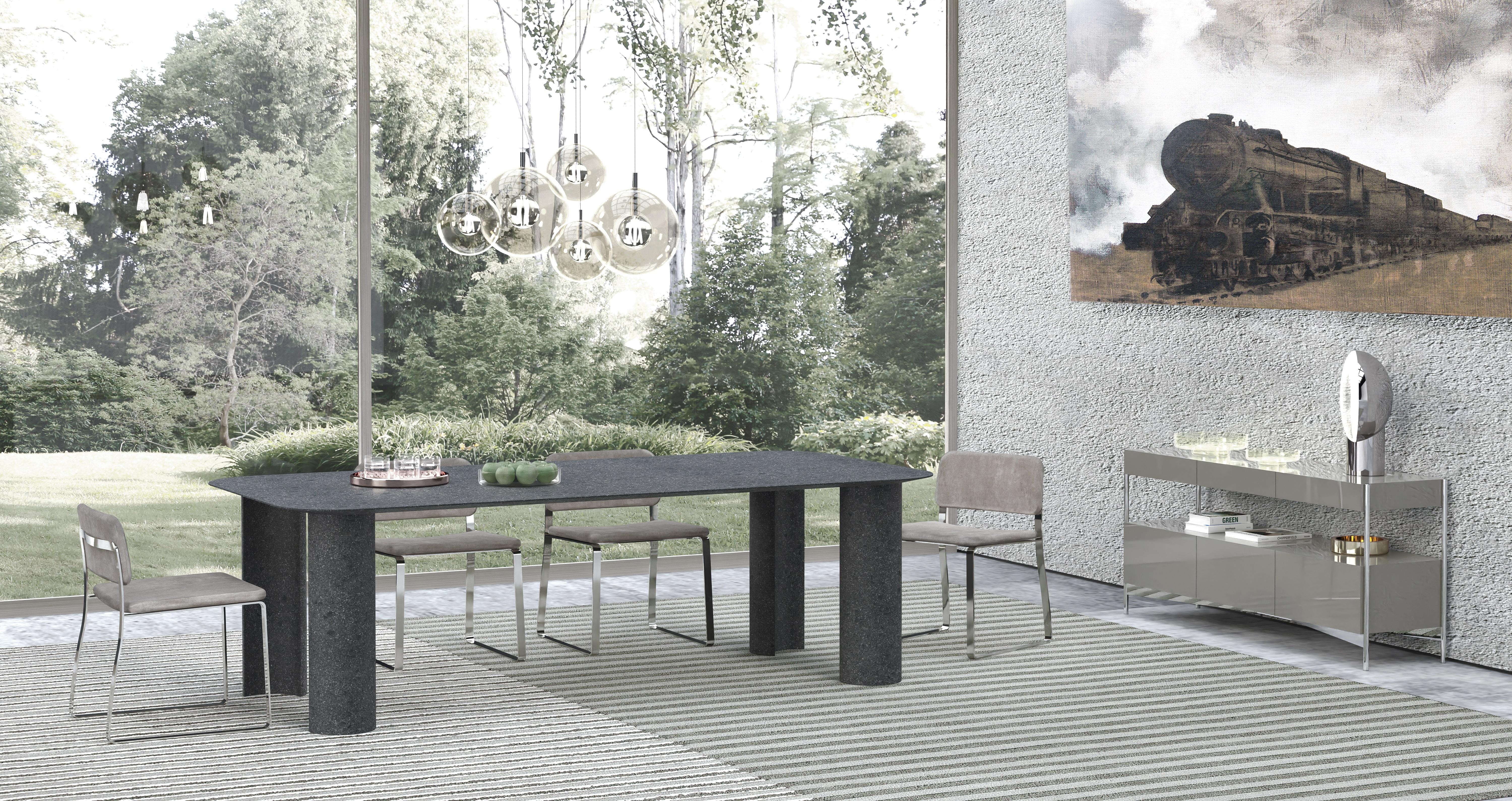 Moon Phase Dining Table by spHaus
Designed by Filippo Dell'Orto
Dimensions: D 114 x W 240 x H 74 cm.
Materials: Hard polyurethane, mixture of marble, argil, or concrete powder,s or glossy lacquered in several colors.

Moon Phase, is a sophisticated
