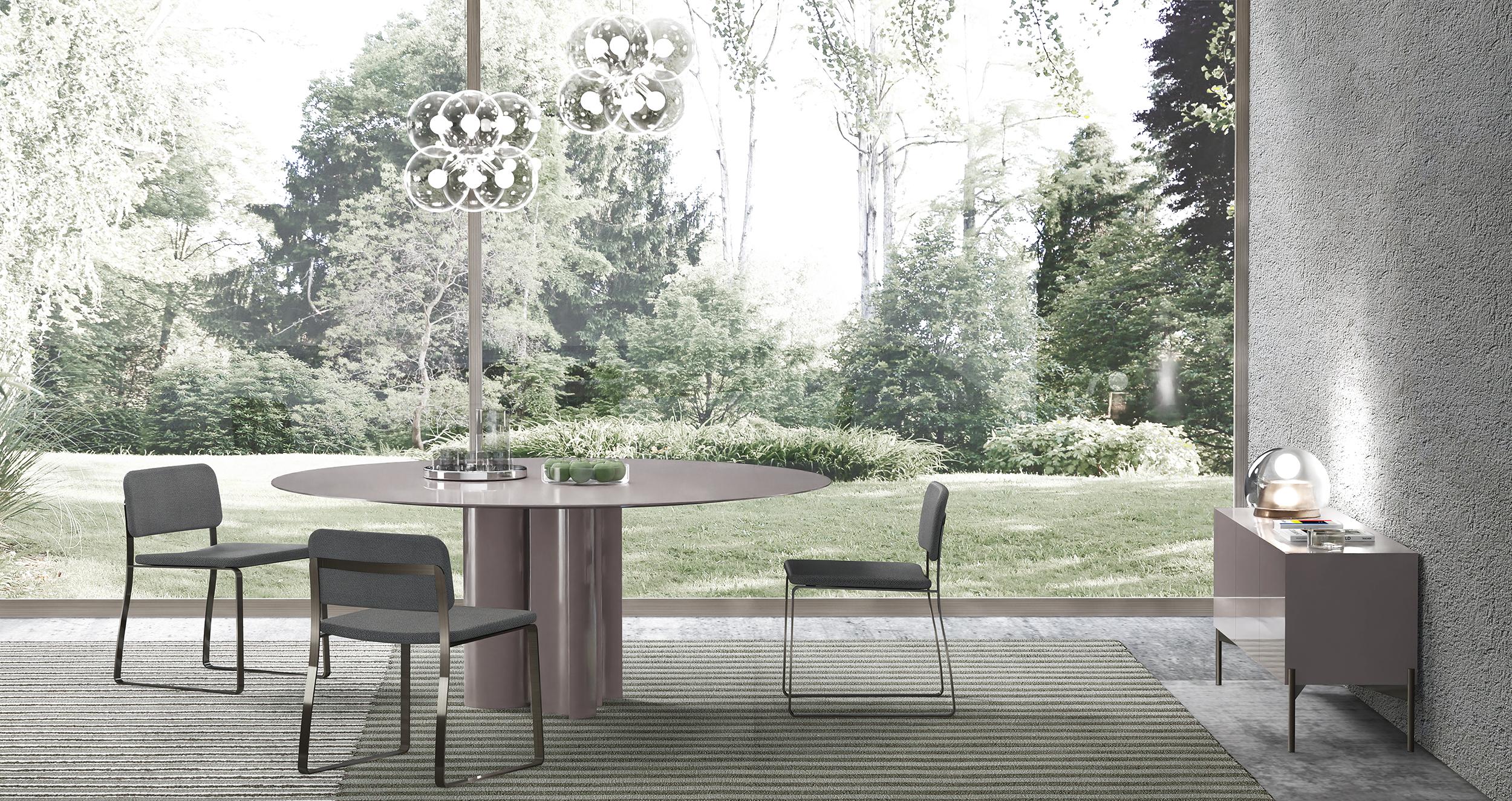 Italian Moon Phase Round Dining Table by spHaus For Sale