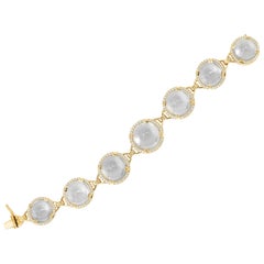 Goshwara Moon Quartz Cabochon And Diamond Bracelet